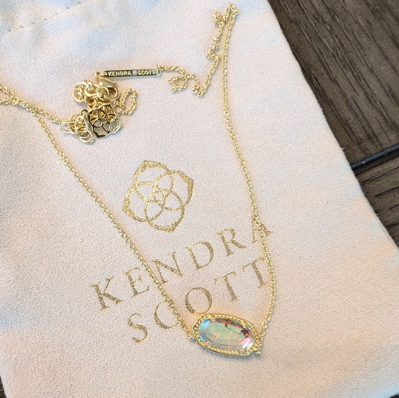 Kendra Scott Elisa necklace gold and Dichroic glass - Picture 1 of 1